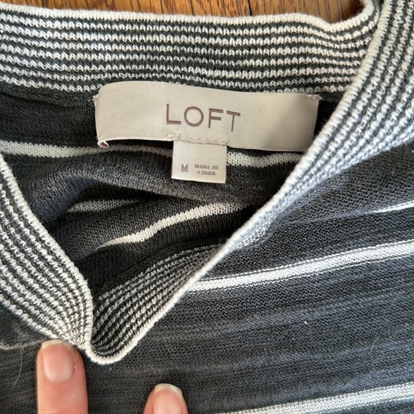 LOFT open shoulder striped sweater - Picture 3 of 3